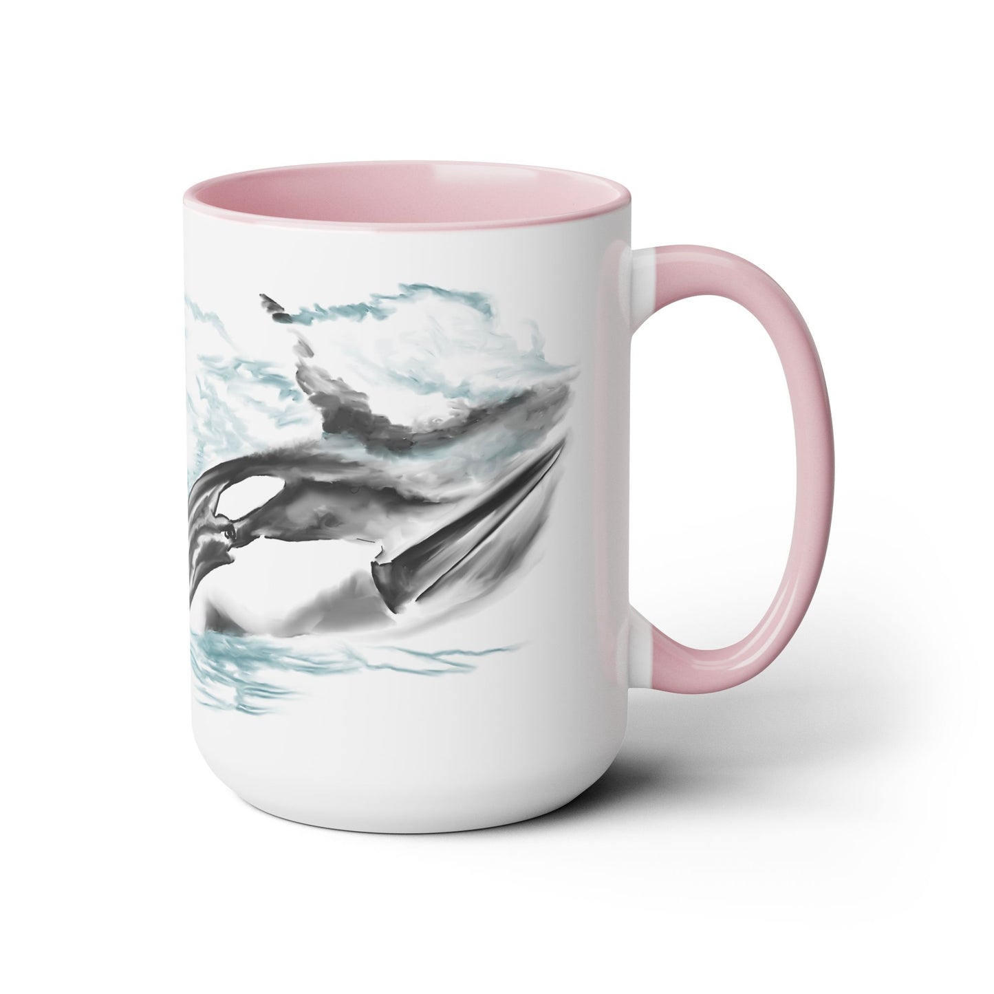 Orca Whale Two-Tone Coffee Mugs, 15oz