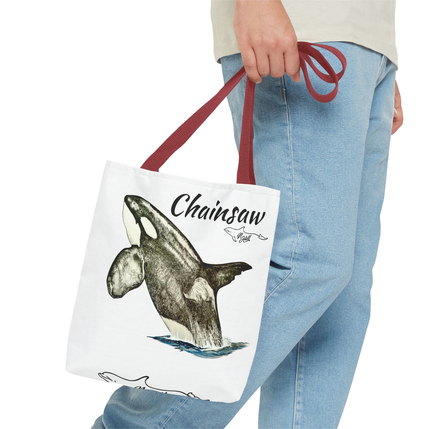 Biggs Killer Whale Chainsaw Tote Bag (AOP)