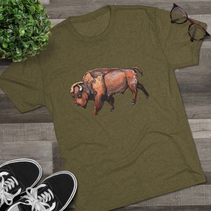 Bison Unisex Tri-Blend Crew Tee