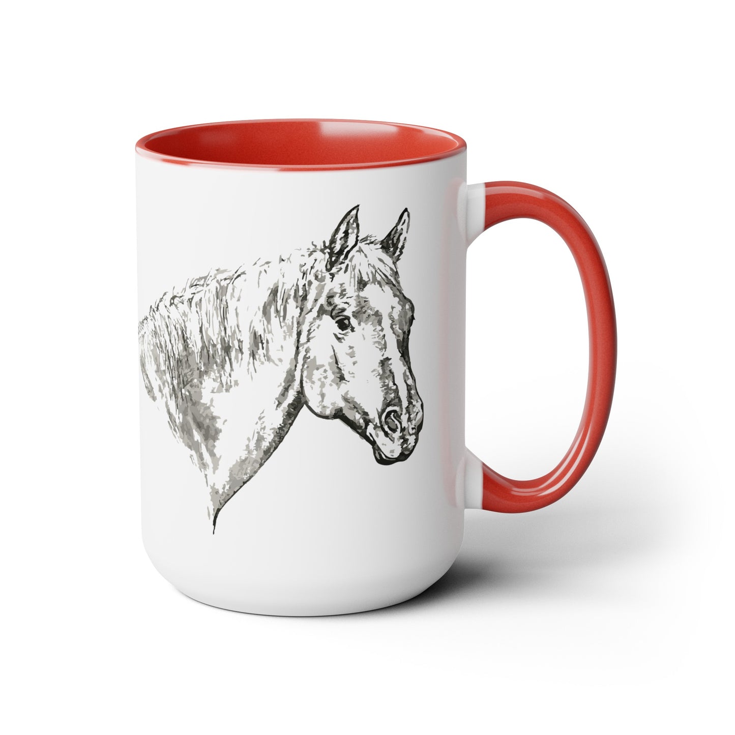 Horse Two-Tone Coffee Mugs, 15oz