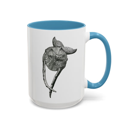 Curious Humpback Whale Accent Coffee Mug (11, 15oz)