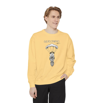 Geronimo Parachuting Beaver Unisex Garment-Dyed Sweatshirt