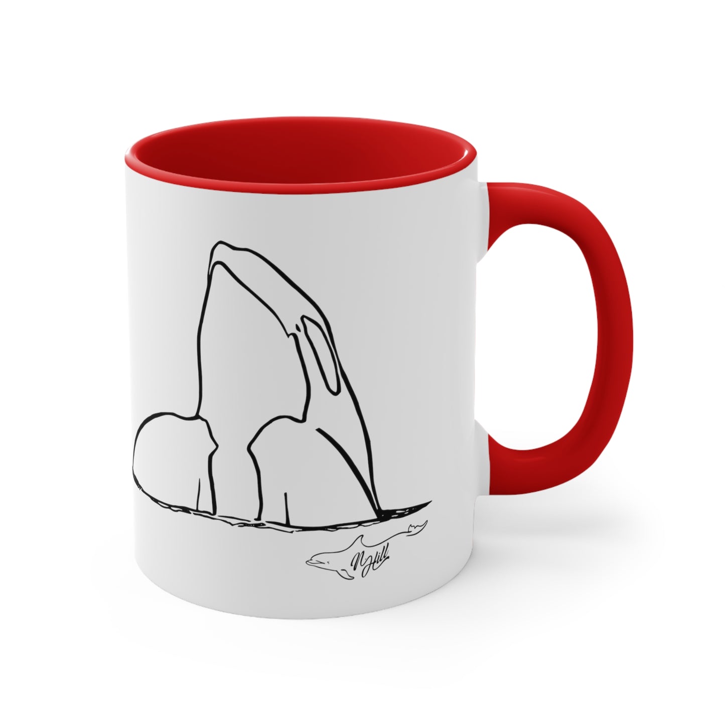 Orca Spy-Hop Accent Coffee Mug, 11oz