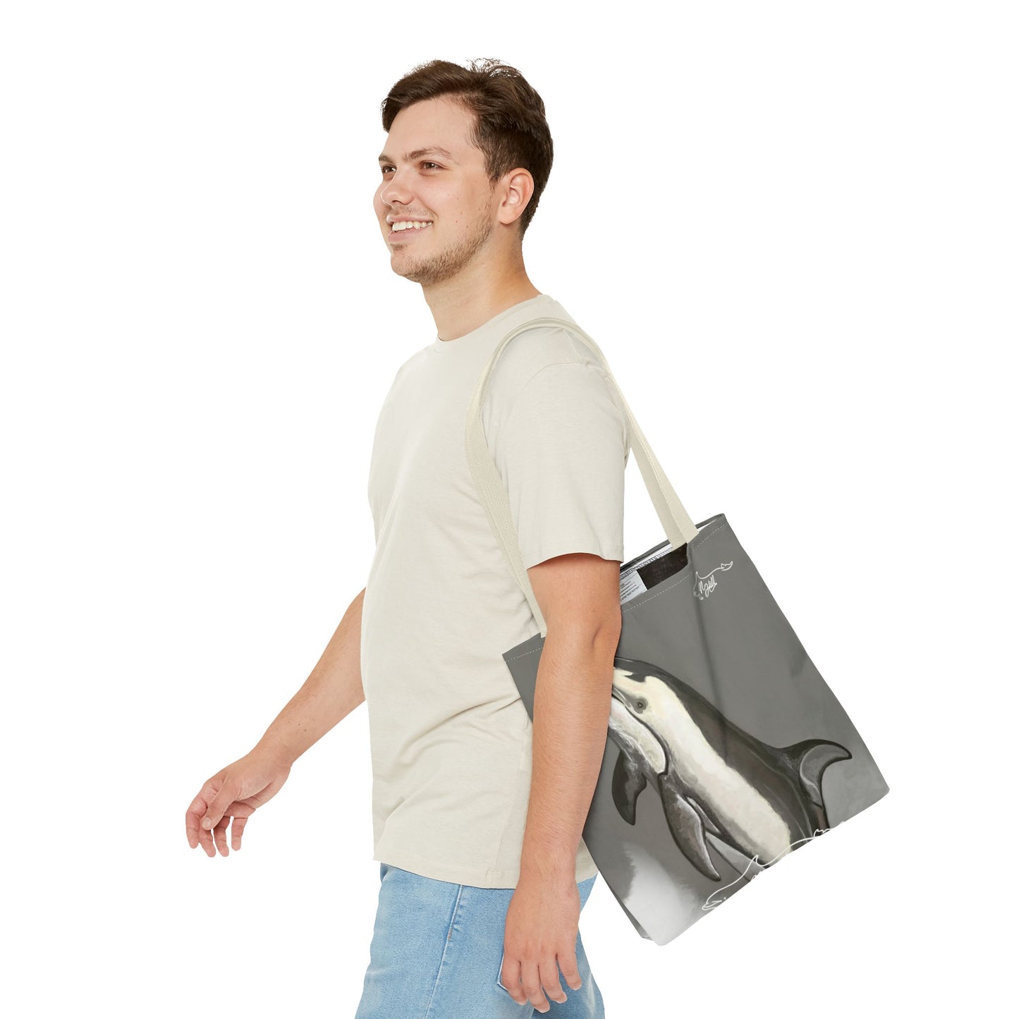 Pacific White Sided Dolphin Tote Bag (AOP)