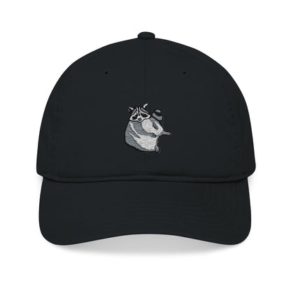 Raccoon Organic Baseball Cap (Embroidery)