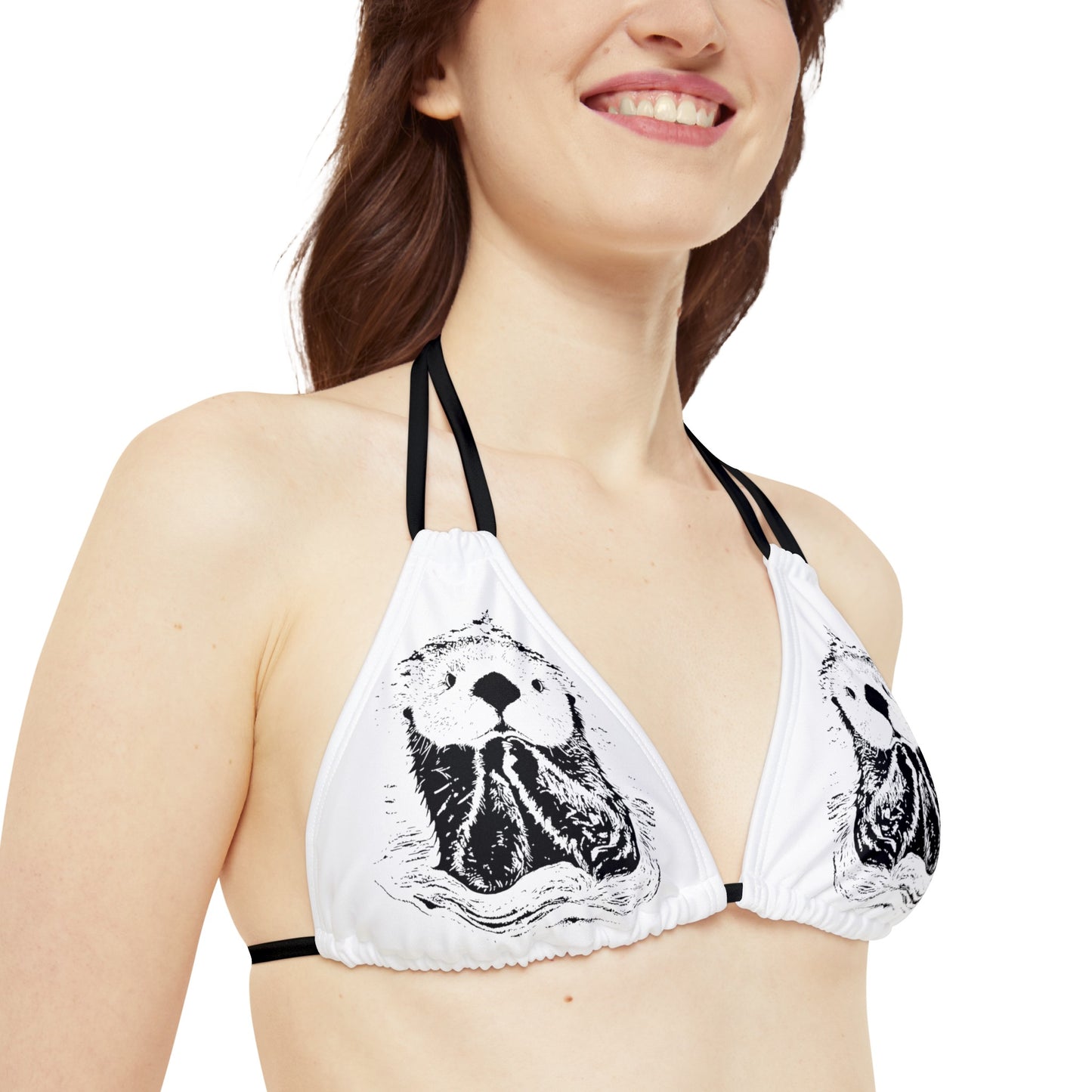 Otter Strappy Triangle Bikini Top (AOP)