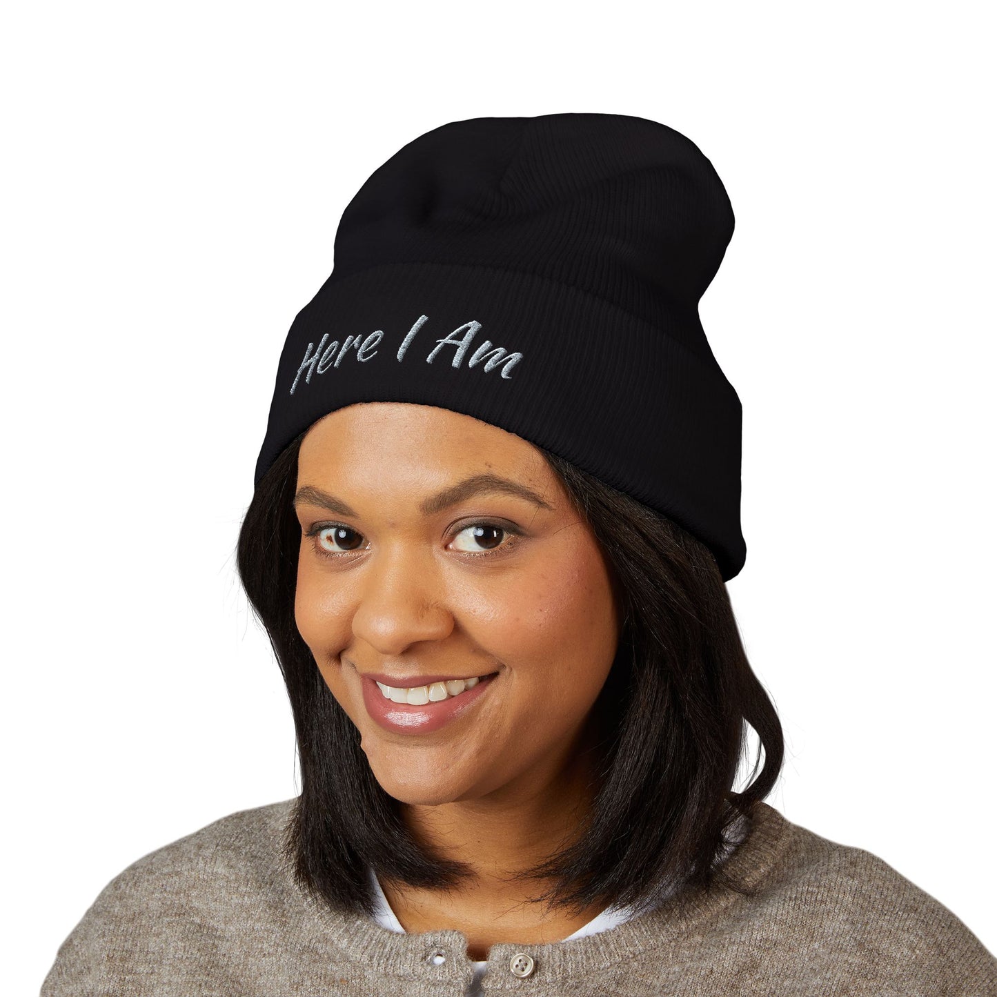 Here I Am Classic Cuffed Beanie (Embroidery)