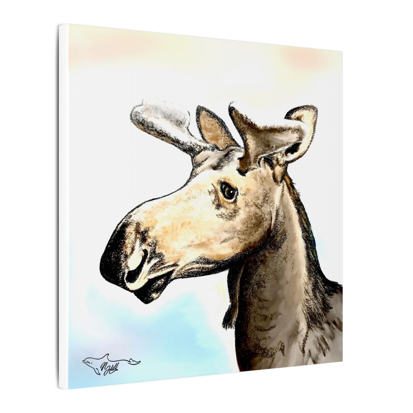 Hidden Springs Moose Matte Canvas, Stretched, 0.75"