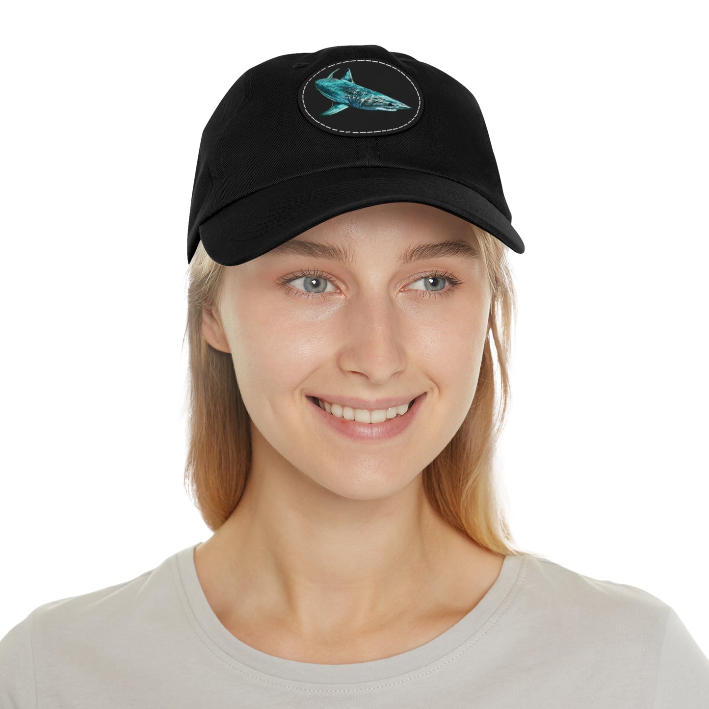 Mako Shark Hat with Leather Patch (Round)