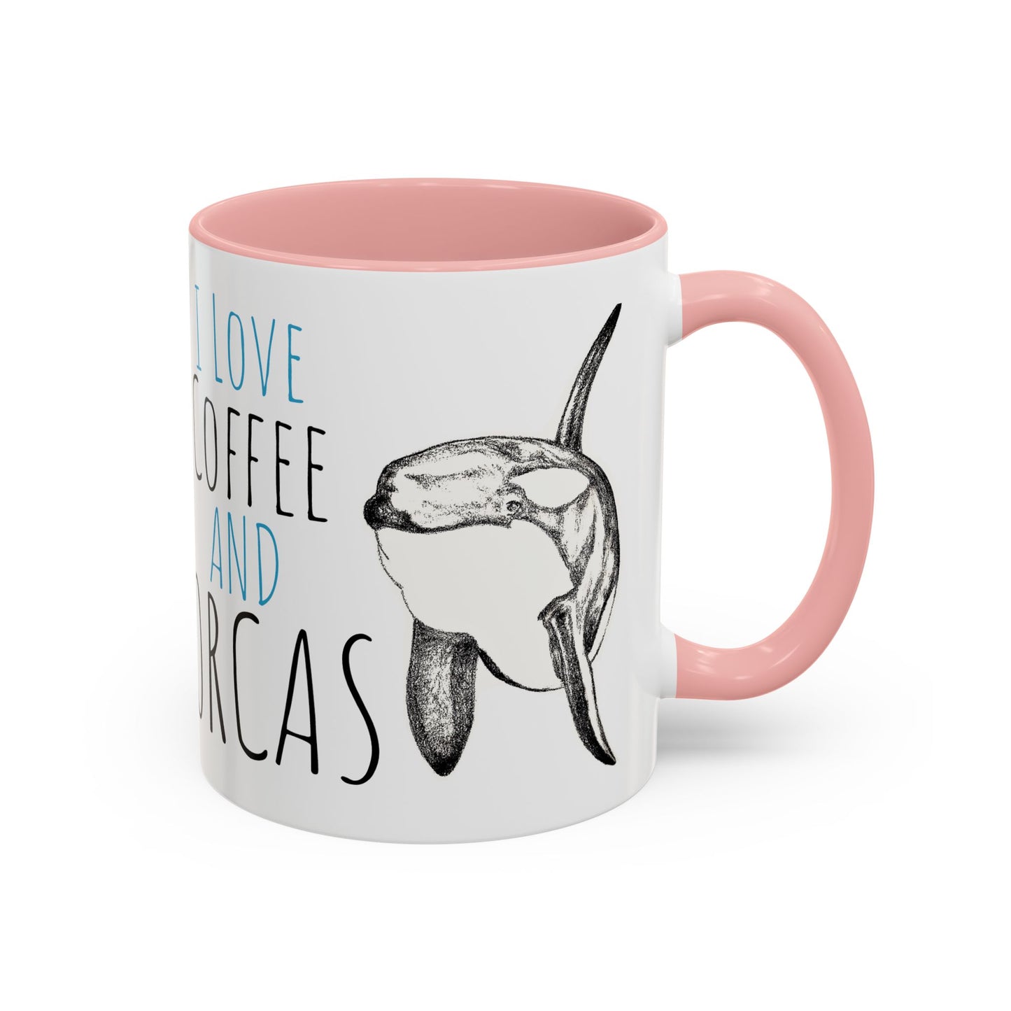 I Love Coffee and Orcas Accent Coffee Mug 11 oz