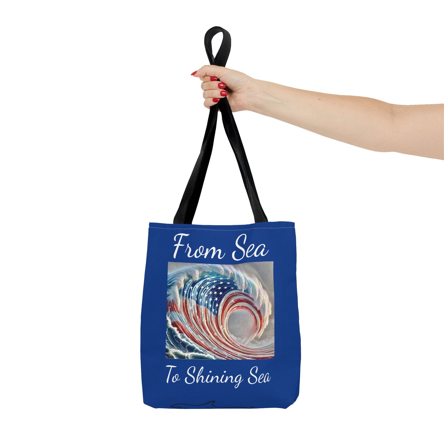 Flag Navy Blue Ocean Tote Bag (AOP)