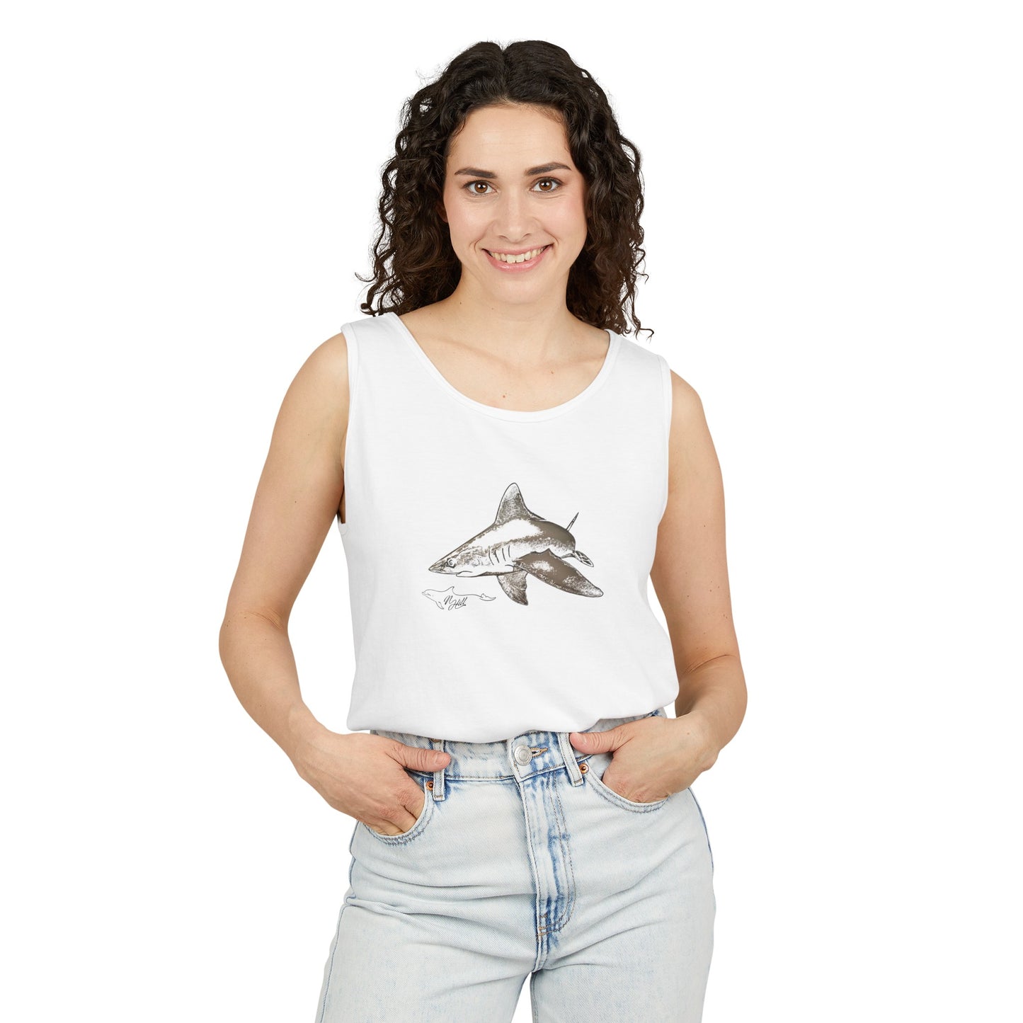 Shark Unisex Garment-Dyed Tank Top