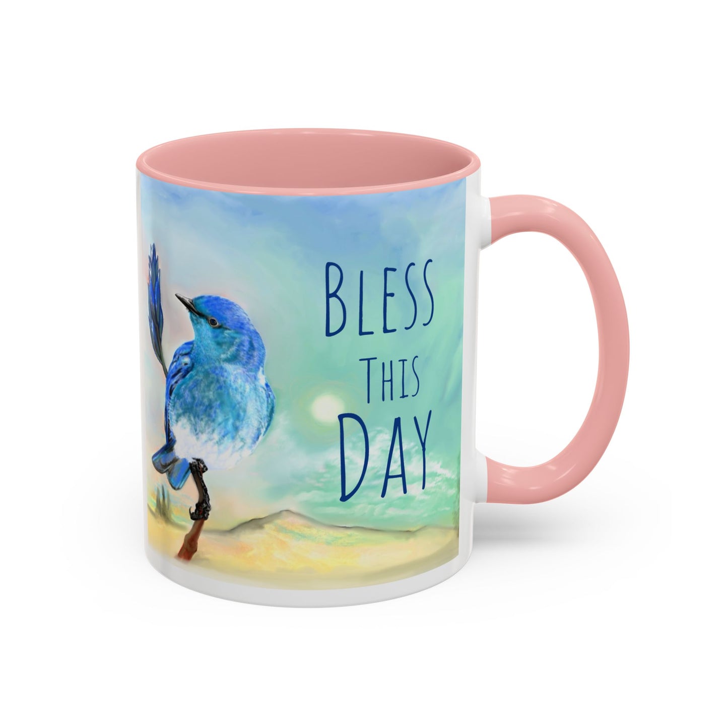 Bless This Day Bluebird Accent Coffee Mug, 11oz