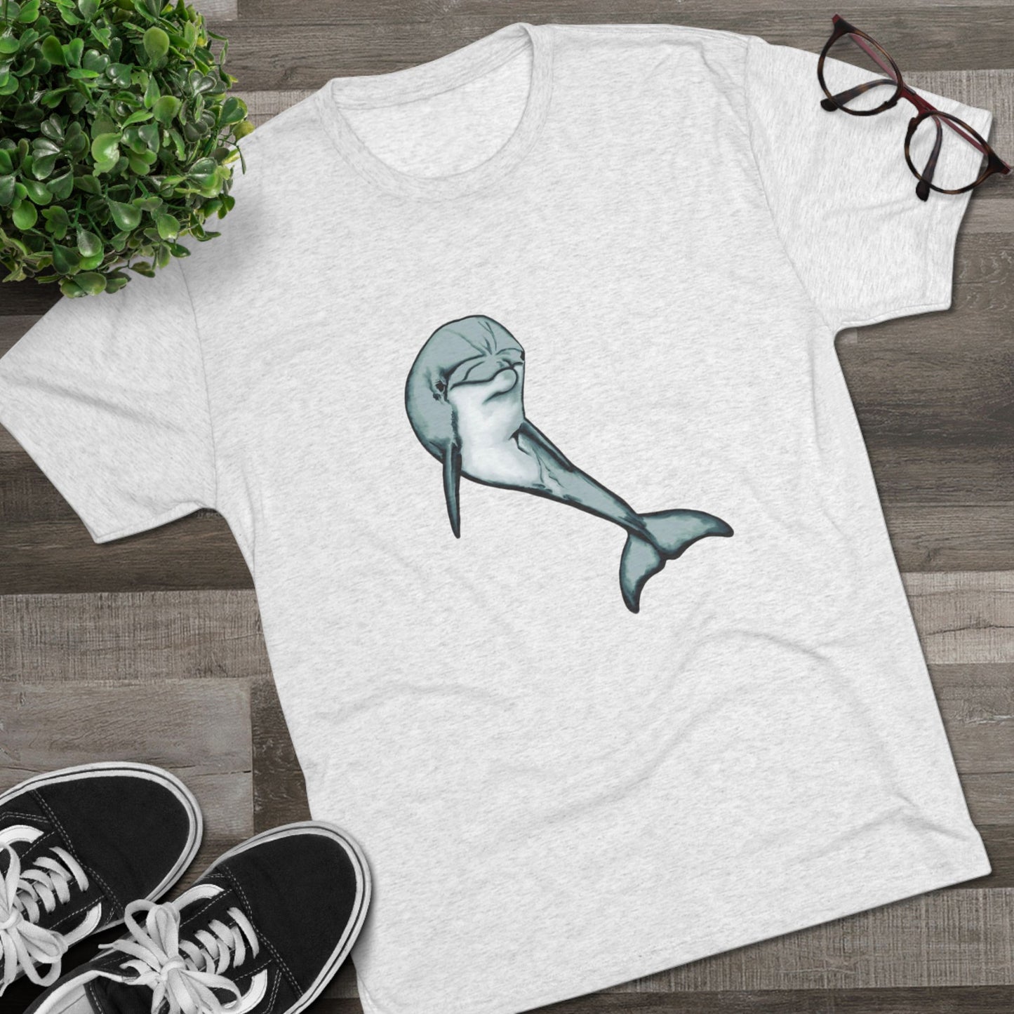 Bottlenose Dolphin Unisex Tri-Blend Crew Tee