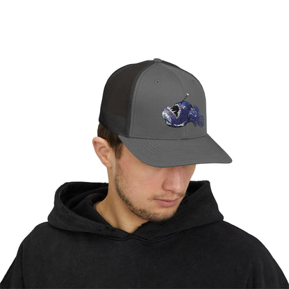 Angler Fish Embroidered Snapback Trucker Cap