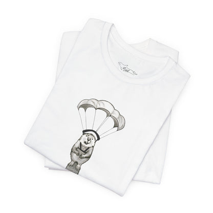 Parachuting Beaver Unisex Jersey Short Sleeve Tee