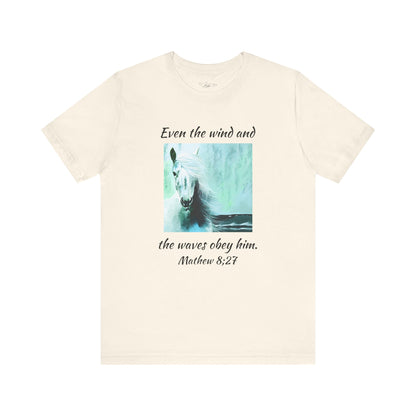 Mathew 8:27 Even The Wind  Unisex Jersey Short Sleeve Tee