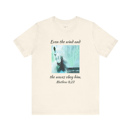 Mathew 8:27 Even The Wind  Unisex Jersey Short Sleeve Tee