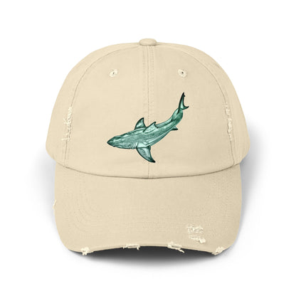 Shark Unisex Distressed Cap