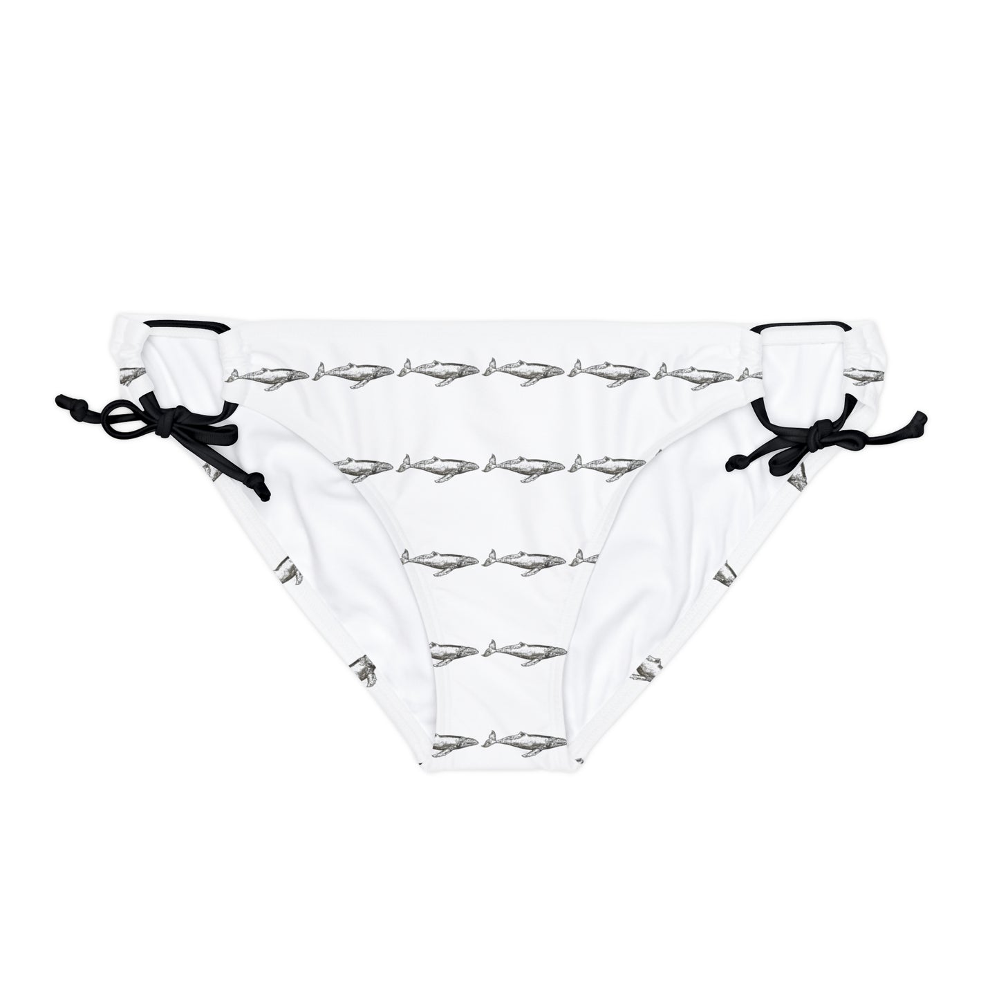 Humpback Whale Loop Tie Side Bikini Bottom (AOP)