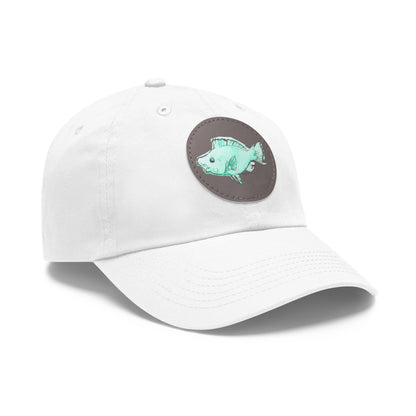 Blue Parrot Fish Hat with Leather Patch (Round)