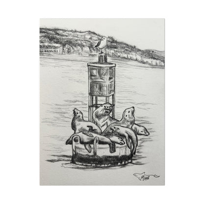 Sea Lion Beacon Matte Canvas, Stretched, 0.75"