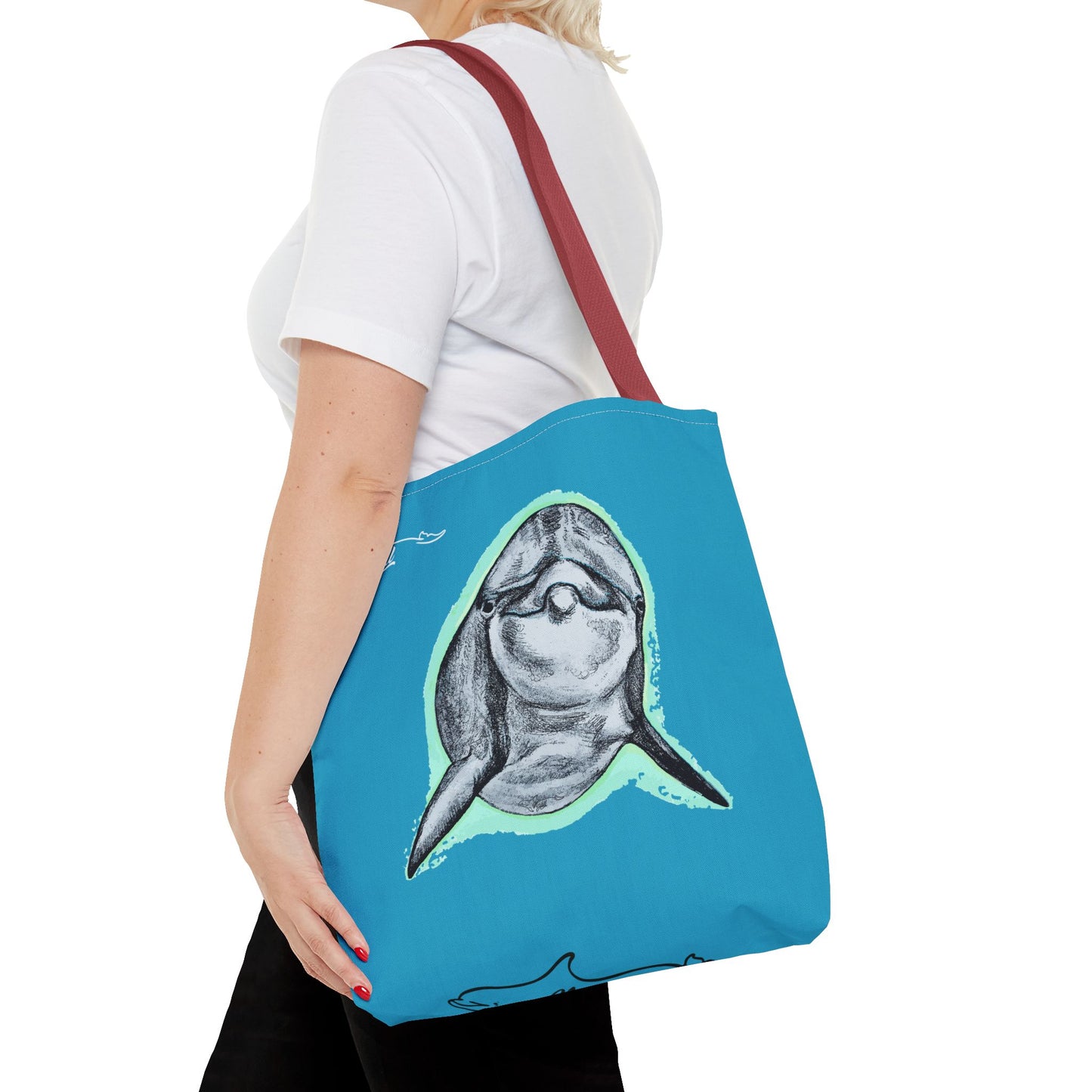 Curious Dolphin Tote Bag (AOP)