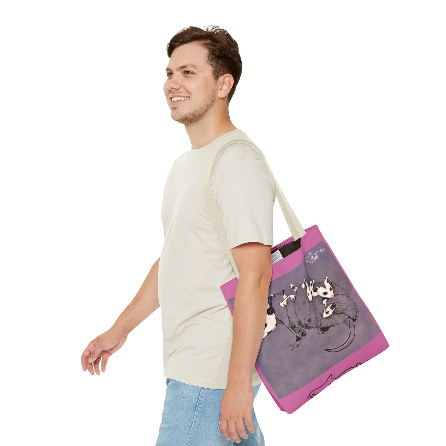 Pink Opossum Tote Bag (AOP)