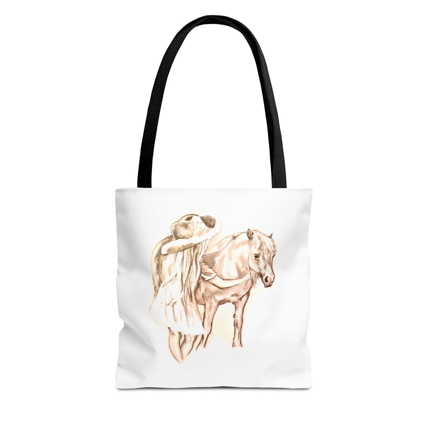 Little Girl and Pony Tote Bag (AOP)