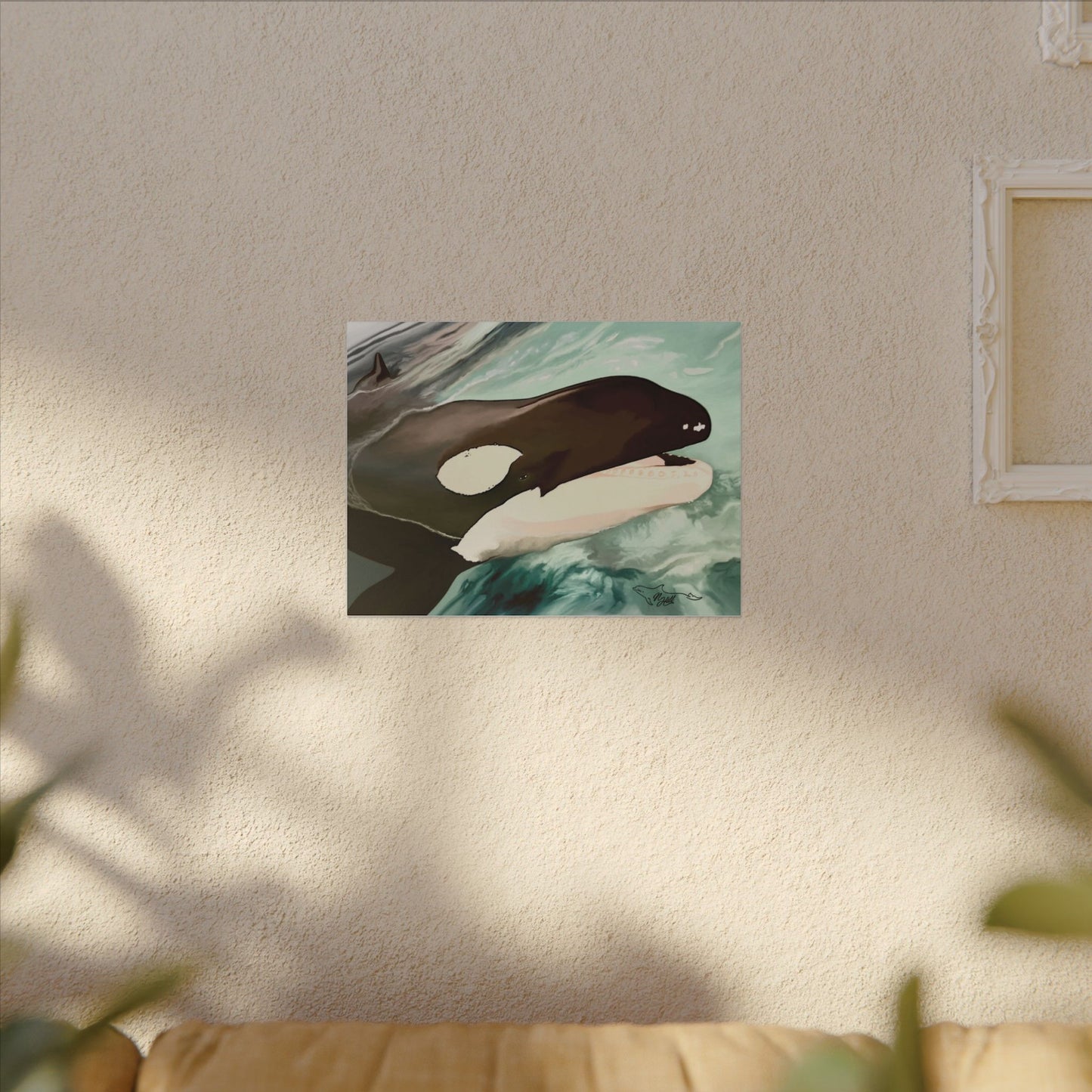 Orca Splash Matte Canvas, Stretched, 0.75"