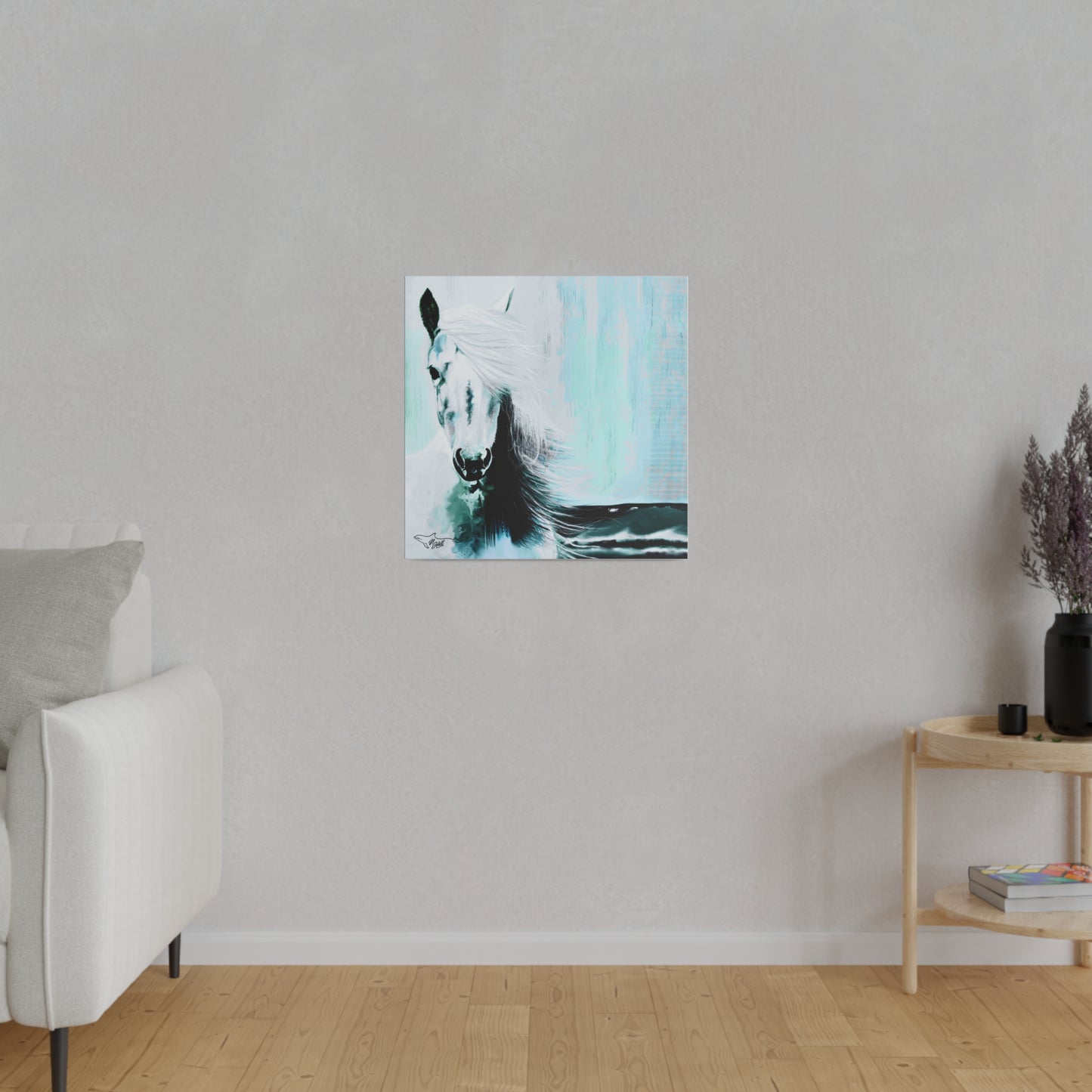 Beach Horse Matte Canvas, Stretched, 0.75"