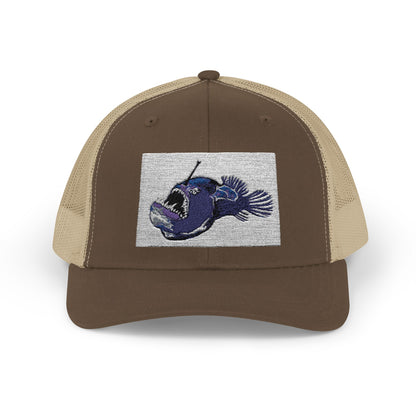 Angler Fish Embroidered Snapback Trucker Cap