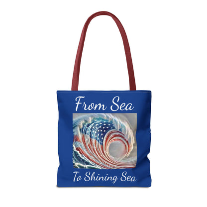 Flag Navy Blue Ocean Tote Bag (AOP)