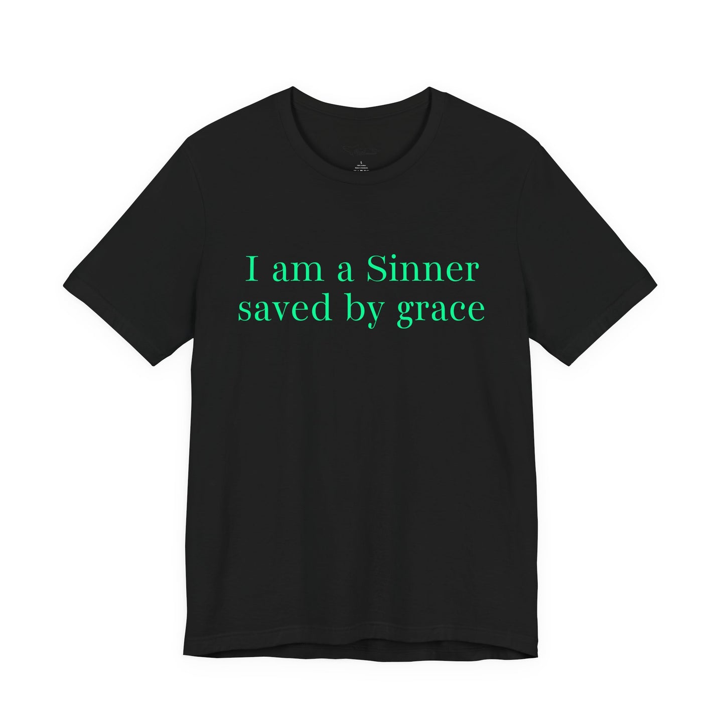 I Am A Sinner Saved By Grace Jersey Short Sleeve Tee