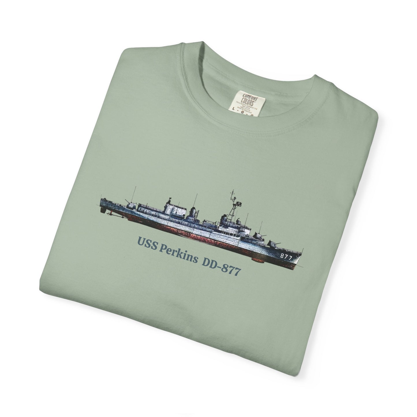 USS Perkins DD-877 Unisex Garment-Dyed T-shirt