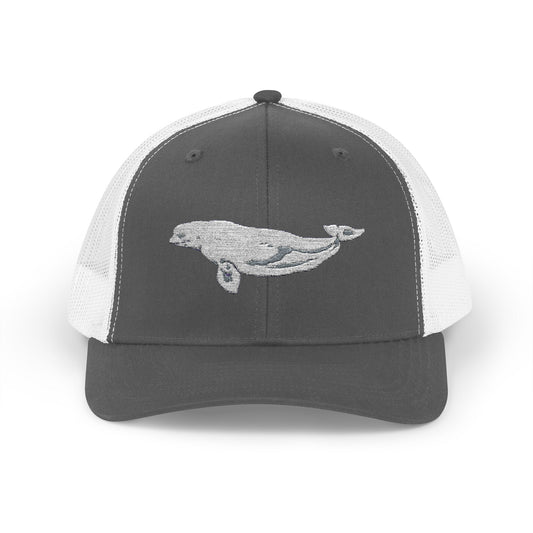 Beluga Embroidered Snapback Trucker Cap