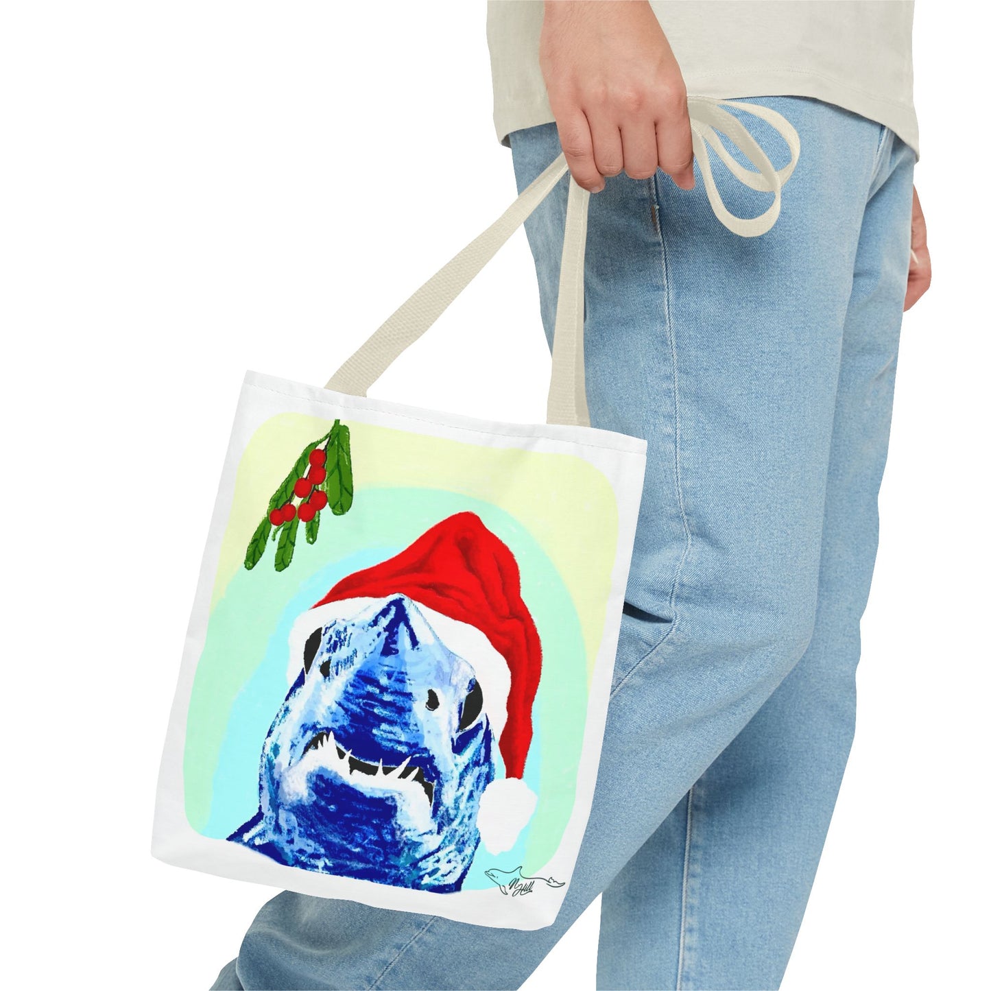 Mistletoe Mako Shark Tote Bag (AOP)