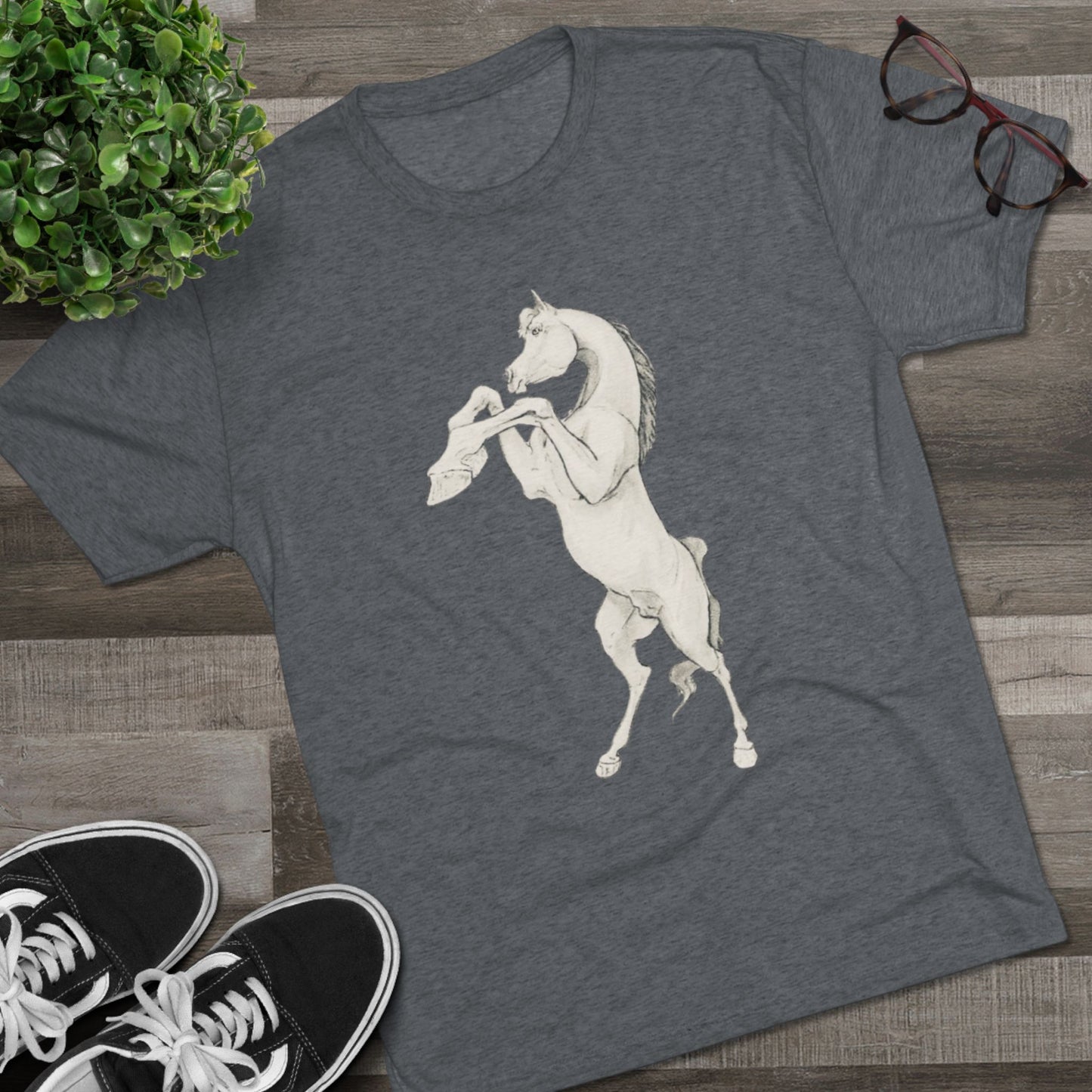 White Horse Unisex Tri-Blend Crew Tee