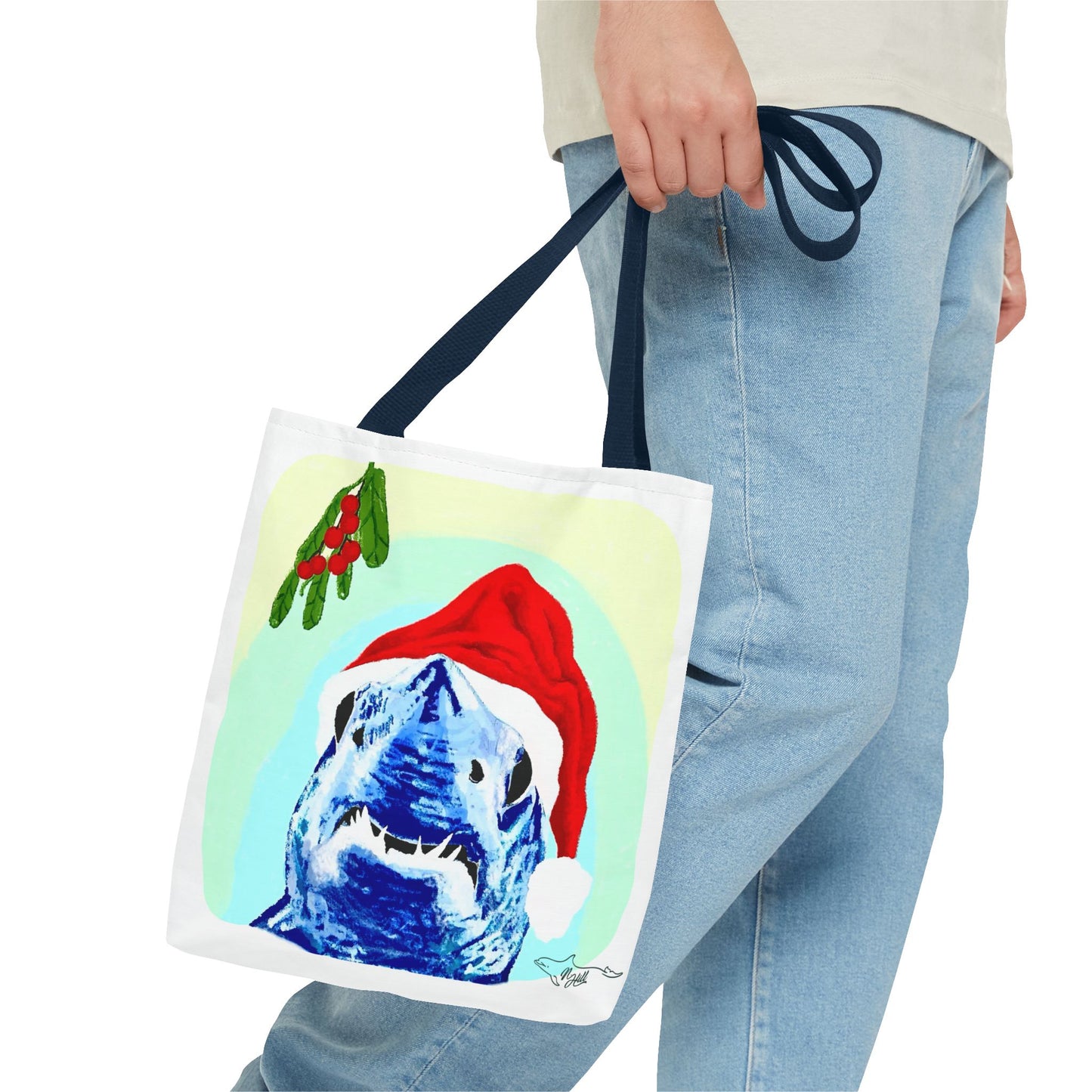 Mistletoe Mako Shark Tote Bag (AOP)