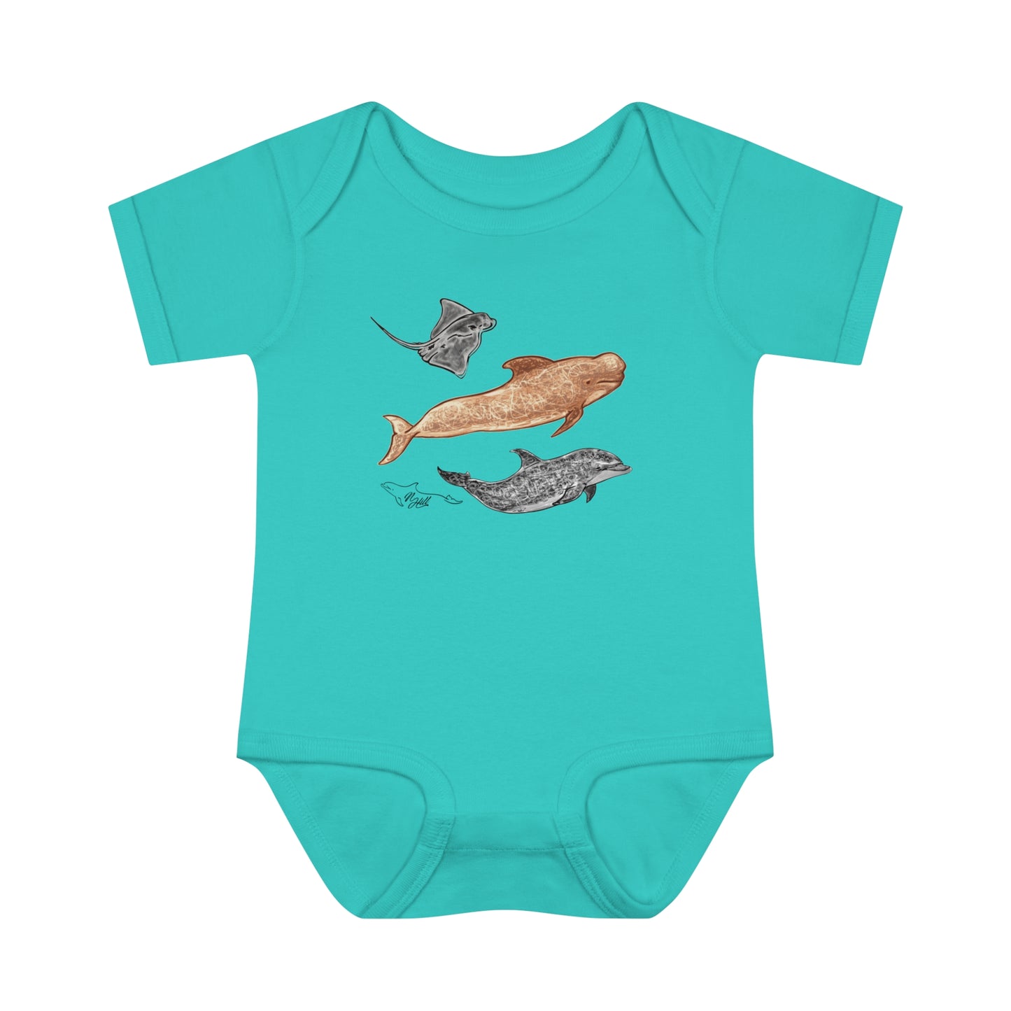 Sea Animals Infant Baby Rib Bodysuit