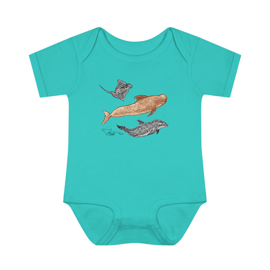 Sea Animals Infant Baby Rib Bodysuit