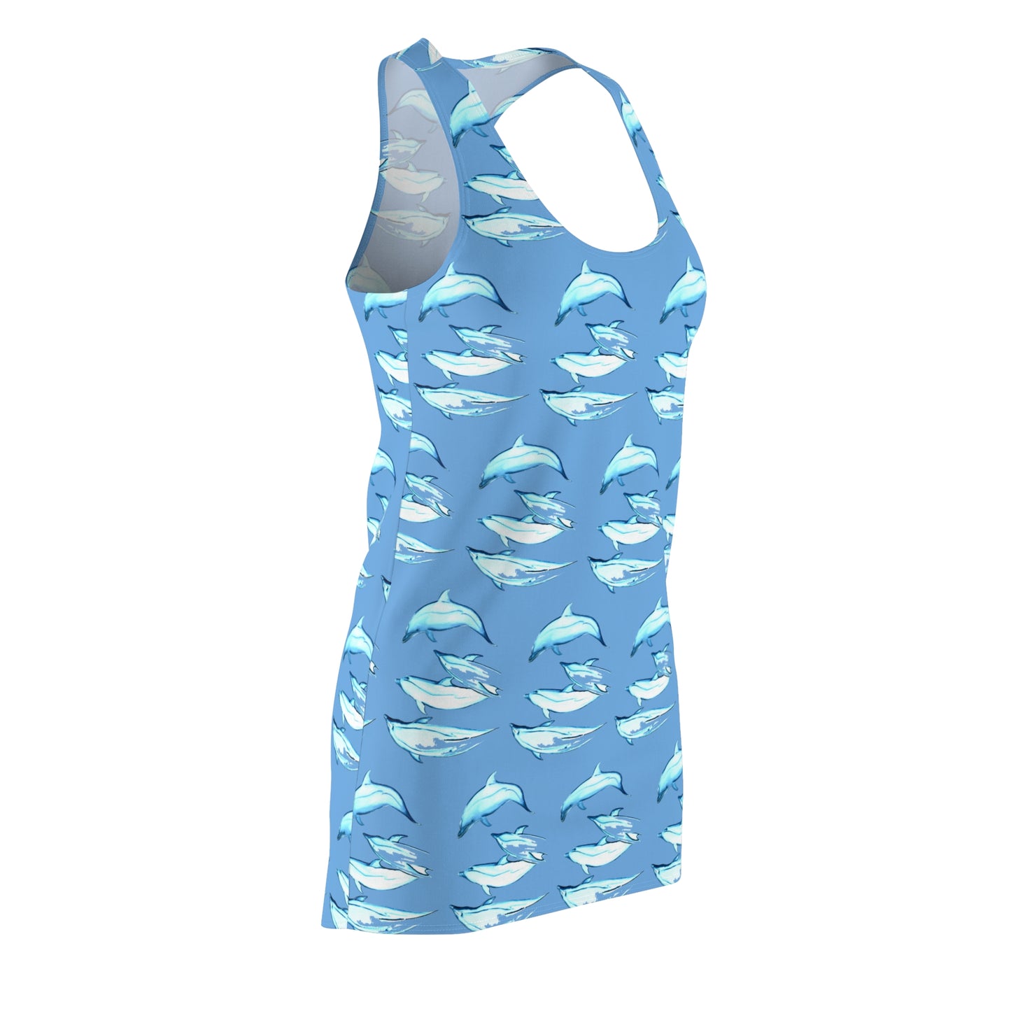 Dolphin Women's Cut & Sew Racerback Dress (AOP)