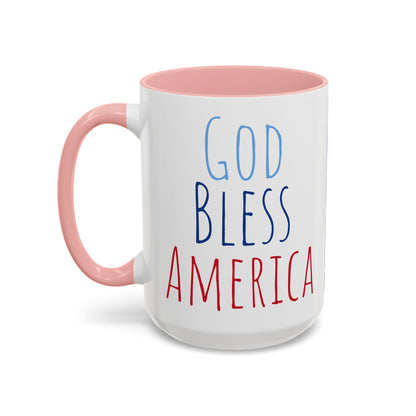 God Bless America Accent Coffee Mug 15oz