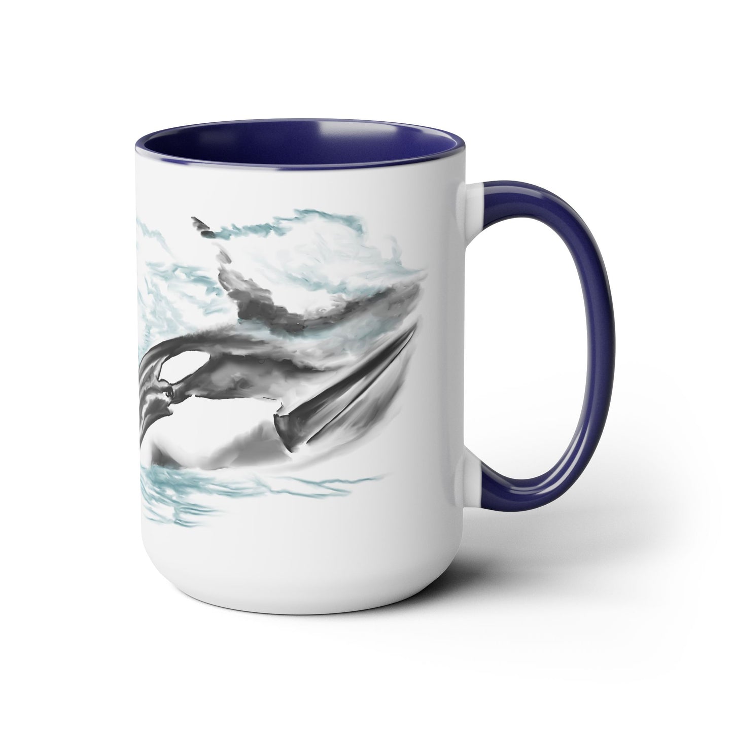 Orca Whale Two-Tone Coffee Mugs, 15oz