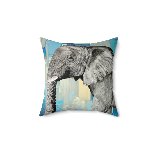 Elephant Pillow Spun Polyester Square Pillow