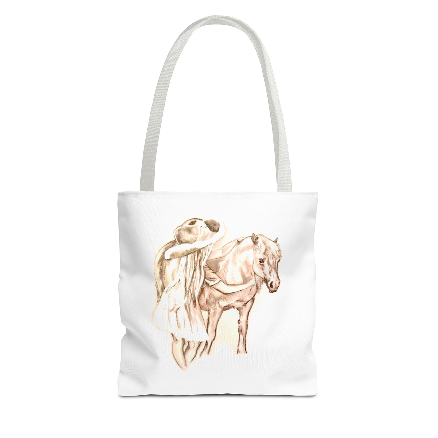 Little Girl and Pony Tote Bag (AOP)