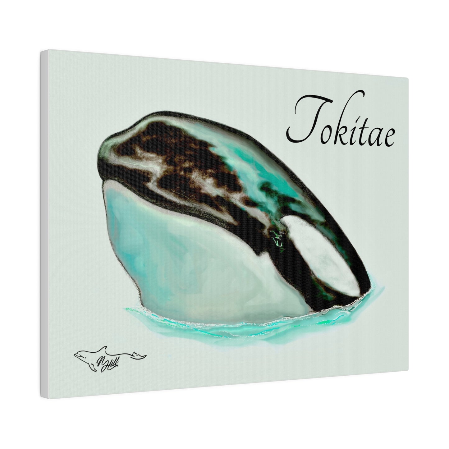 Lolita/Tokitae Orca Matte Canvas, Stretched, 0.75"