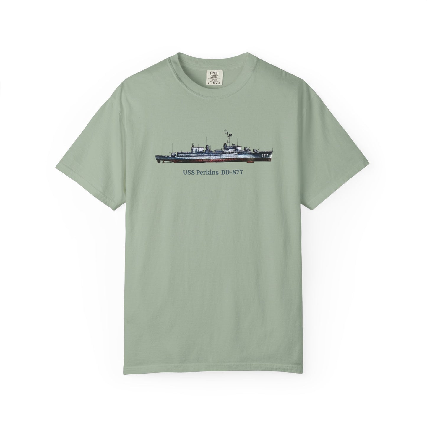 USS Perkins DD-877 Unisex Garment-Dyed T-shirt