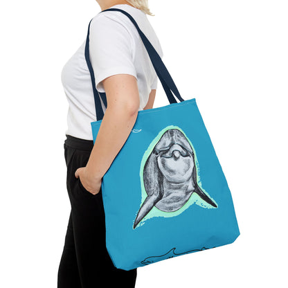 Curious Dolphin Tote Bag (AOP)