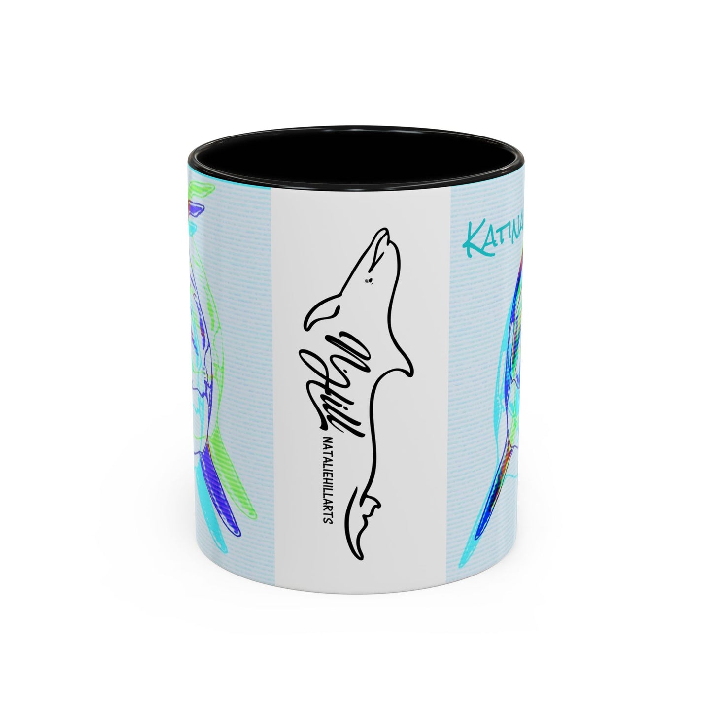 Katina Orca Whale Gestural Accent Coffee Mug (11, 15oz)